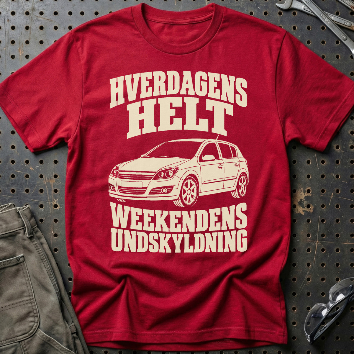 
Opel Astra H – Hverdagens helt weekendens undskyldning – Unisex T-Shirt – Rød