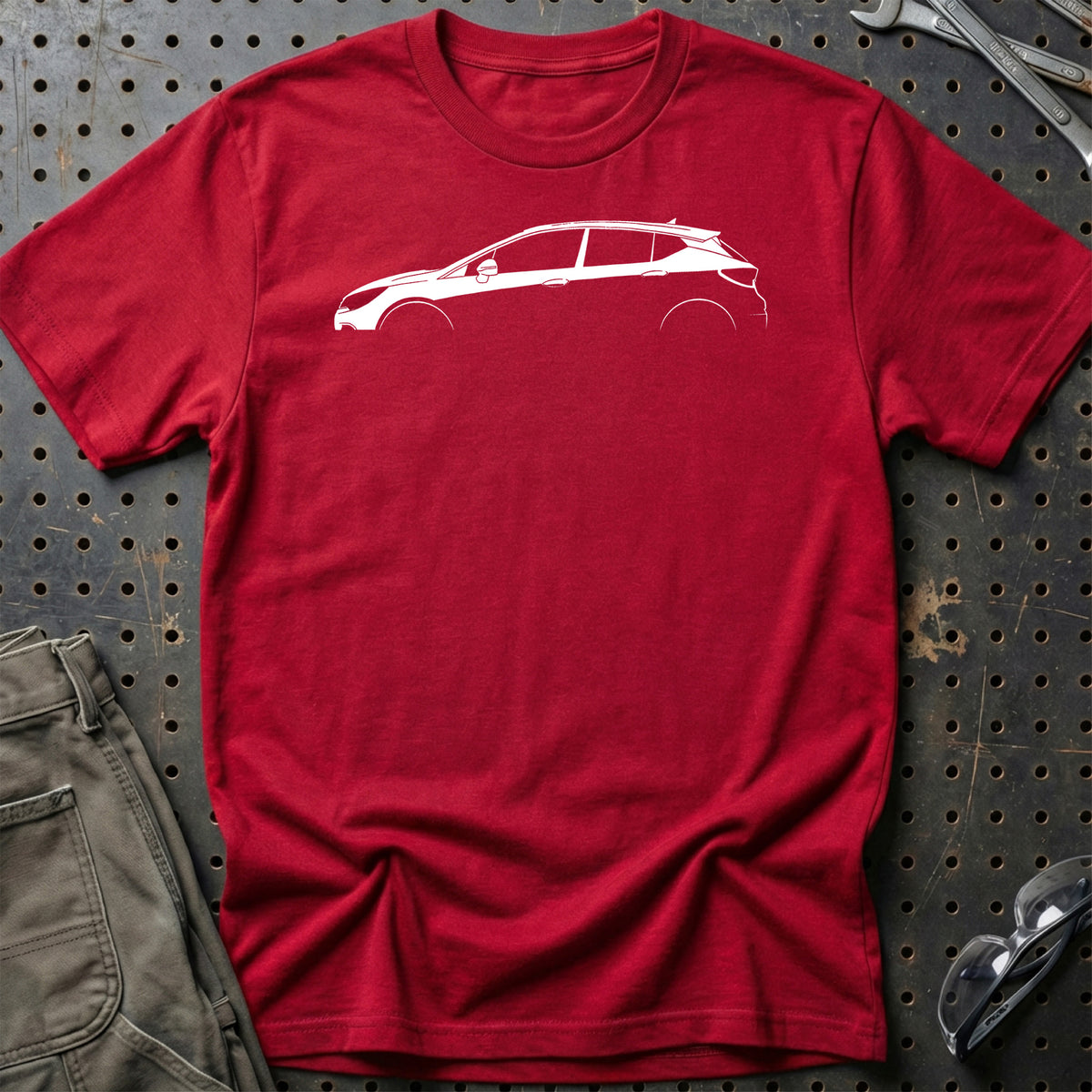 
Opel Astra K Silhuet T-Shirt – Rød