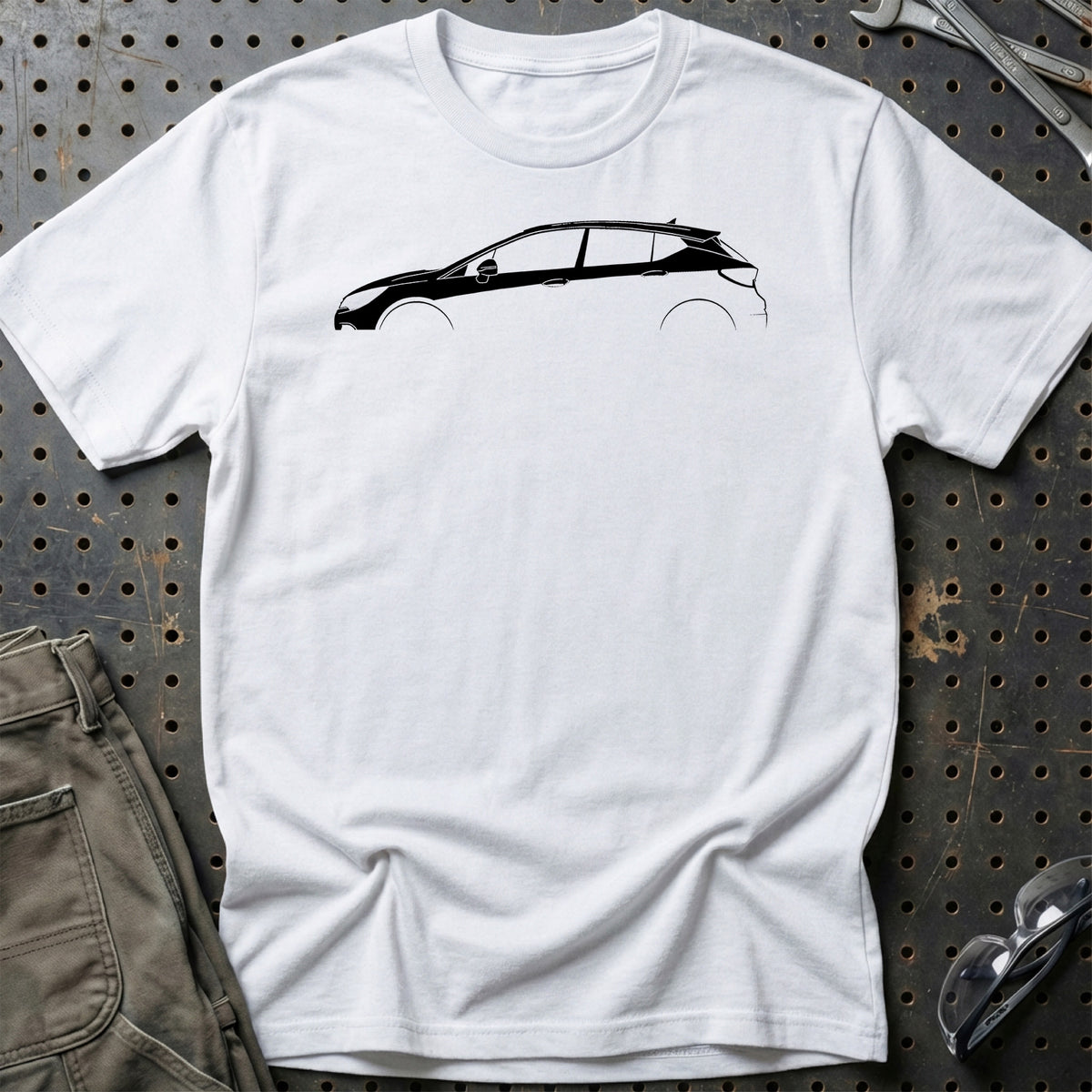 
Opel Astra K Silhuet T-Shirt – Hvid