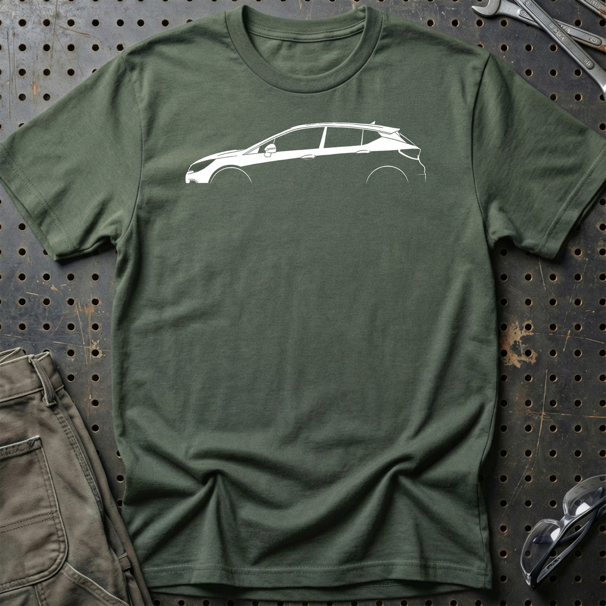 
Opel Astra K Silhuet T-Shirt – Grøn Militær