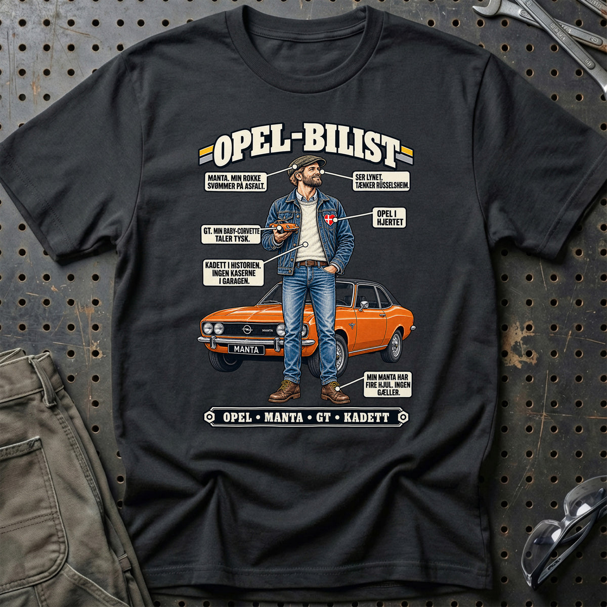 
Opel-Bilist T-Shirt – Sort