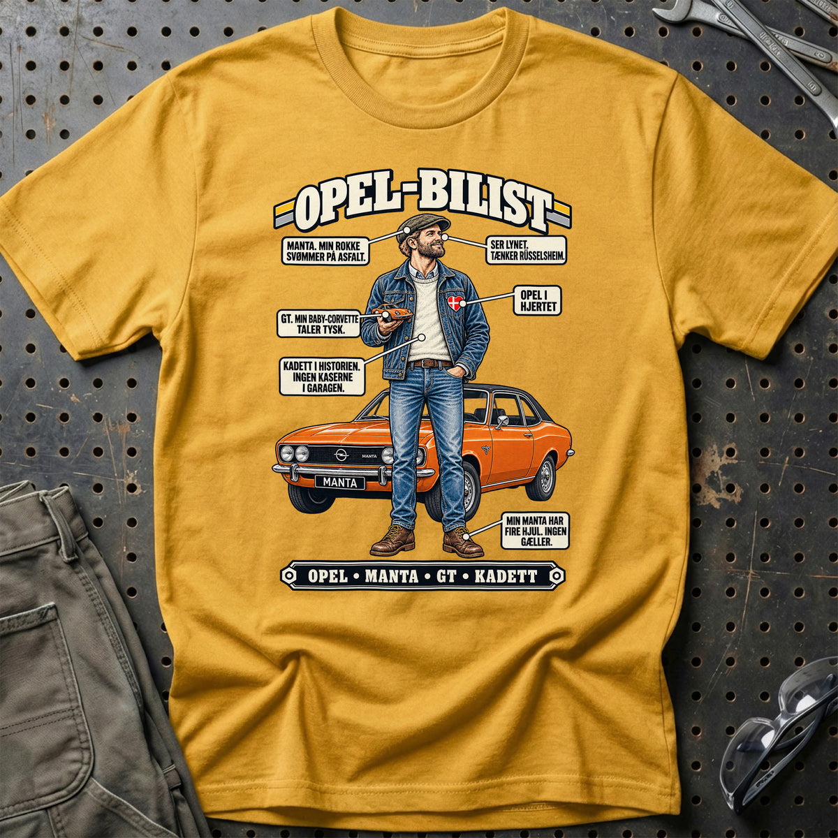 
Opel-Bilist T-Shirt – Guld