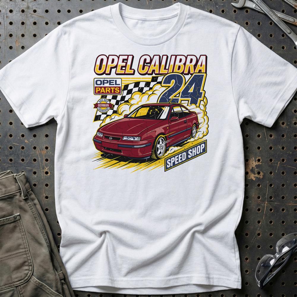 Opel Calibra T-Shirt-Beklædning-Opel-Hvid-S-Garage Culture Shop- garage - man cave - merchandise