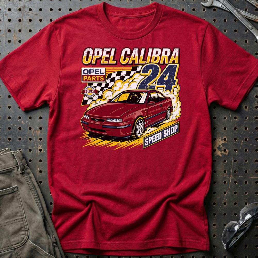Opel Calibra T-Shirt-Beklædning-Opel-Rød-S-Garage Culture Shop- garage - man cave - merchandise