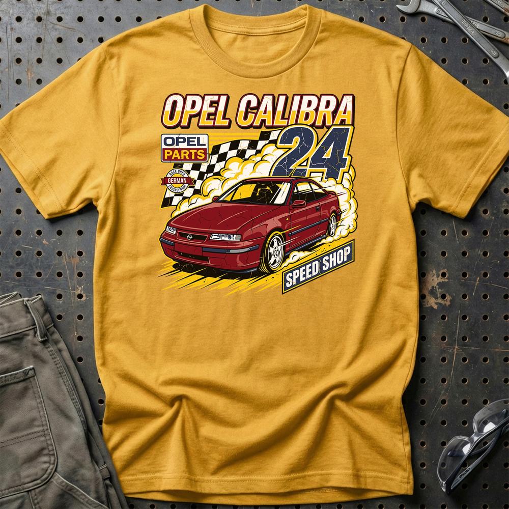 Opel Calibra T-Shirt-Beklædning-Opel-Guld-S-Garage Culture Shop- garage - man cave - merchandise