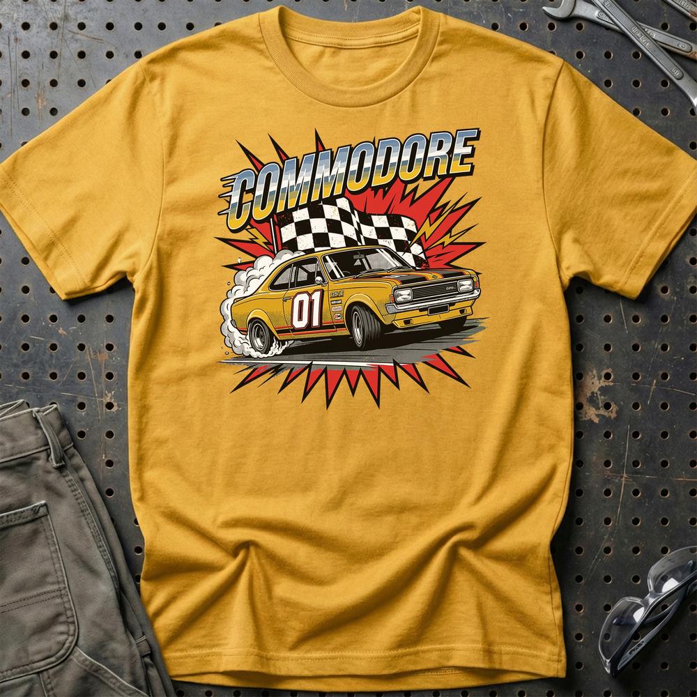 Opel Commodore A GS/E 1970’er Klassiker T-Shirt-Beklædning-Opel-Guld-S-Garage Culture Shop- garage - man cave - merchandise