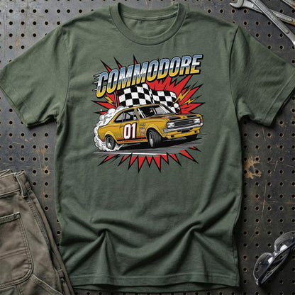 Opel Commodore A GS/E 1970’er Klassiker - Unisex T-Shirt-Beklædning-Opel-Grøn Militær-S-Garage Culture Shop- garage - man cave - merchandise