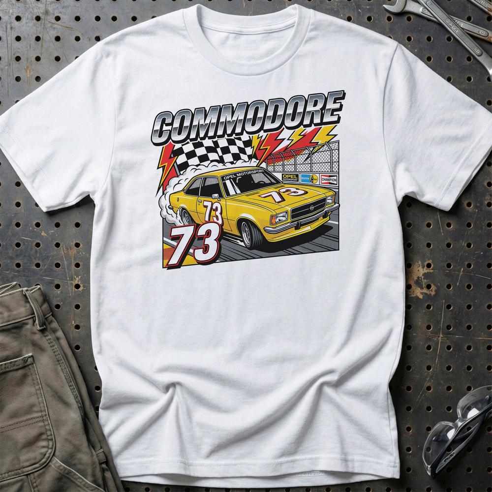 Opel Commodore B GS/E 1973 6 Cylinder Fury T-Shirt-Beklædning-Opel-Hvid-S-Garage Culture Shop- garage - man cave - merchandise