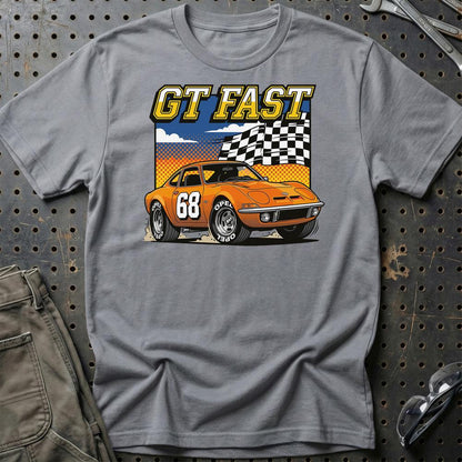 Opel GT 1968 GT Fast Retro Sportsvogn - Unisex T-Shirt-Beklædning-Opel-Grå Sport-S-Garage Culture Shop- garage - man cave - merchandise