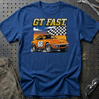 Opel GT 1968 GT Fast Retro Sportsvogn - Unisex T-Shirt-Beklædning-Opel-Blå Royal-S-Garage Culture Shop- garage - man cave - merchandise