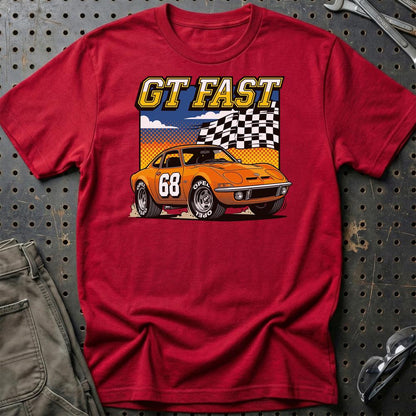 Opel GT 1968 GT Fast Retro Sportsvogn - Unisex T-Shirt-Beklædning-Opel-Rød-S-Garage Culture Shop- garage - man cave - merchandise