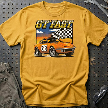 Opel GT 1968 GT Fast Retro Sportsvogn - Unisex T-Shirt-Beklædning-Opel-Guld-S-Garage Culture Shop- garage - man cave - merchandise