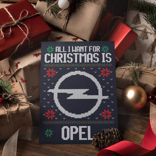 Opel Juleskilte All I Want For Christmas Is Skilte, Musemåtte, Dørmåtte , Plakat-Skilte-Opel-Garage Culture Shop- garage - man cave - merchandise