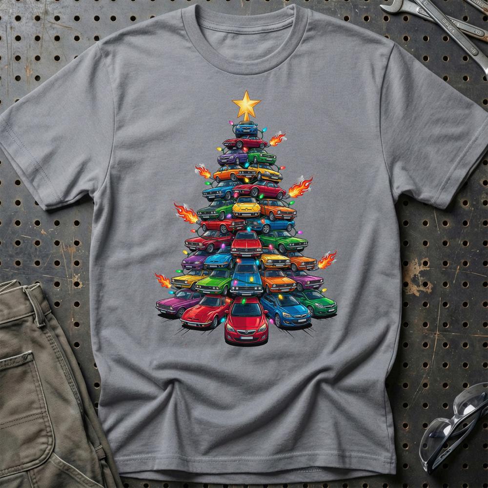Opel Juletræ Christmas Tree T-Shirt-Beklædning-Opel-Grå Sport-S-Garage Culture Shop- garage - man cave - merchandise