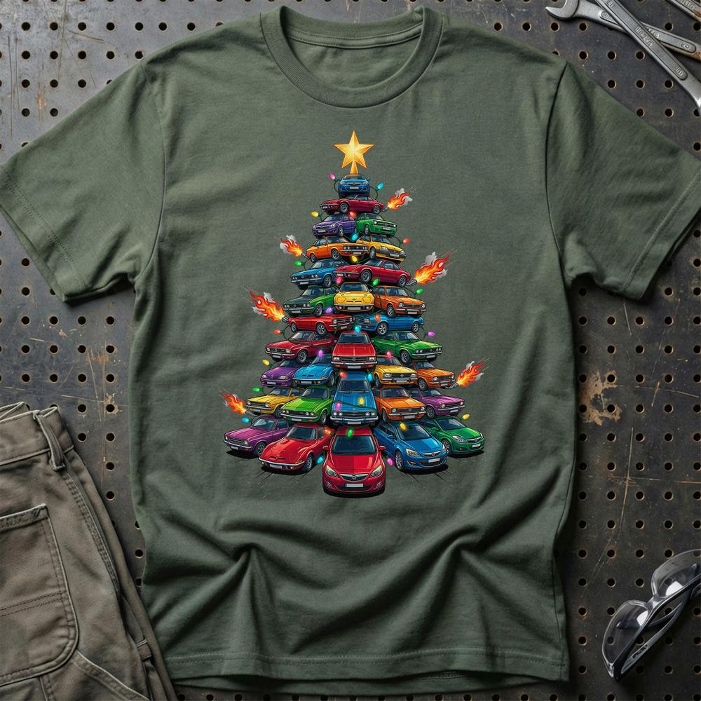 Opel Juletræ Christmas Tree T-Shirt-Beklædning-Opel-Grøn Militær-S-Garage Culture Shop- garage - man cave - merchandise