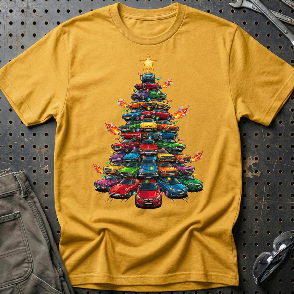 Opel Juletræ Christmas Tree T-Shirt-Beklædning-Opel-Guld-S-Garage Culture Shop- garage - man cave - merchandise