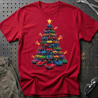 Opel Juletræ Christmas Tree - Unisex T-Shirt-Beklædning-Opel-Rød-S-Garage Culture Shop- garage - man cave - merchandise