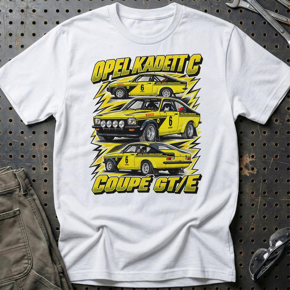 Opel Kadett C Coupé GT/E T-Shirt-Beklædning-Opel-Hvid-S-Garage Culture Shop- garage - man cave - merchandise