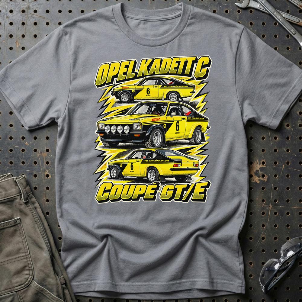 Opel Kadett C Coupé GT/E T-Shirt-Beklædning-Opel-Grå Sport-S-Garage Culture Shop- garage - man cave - merchandise