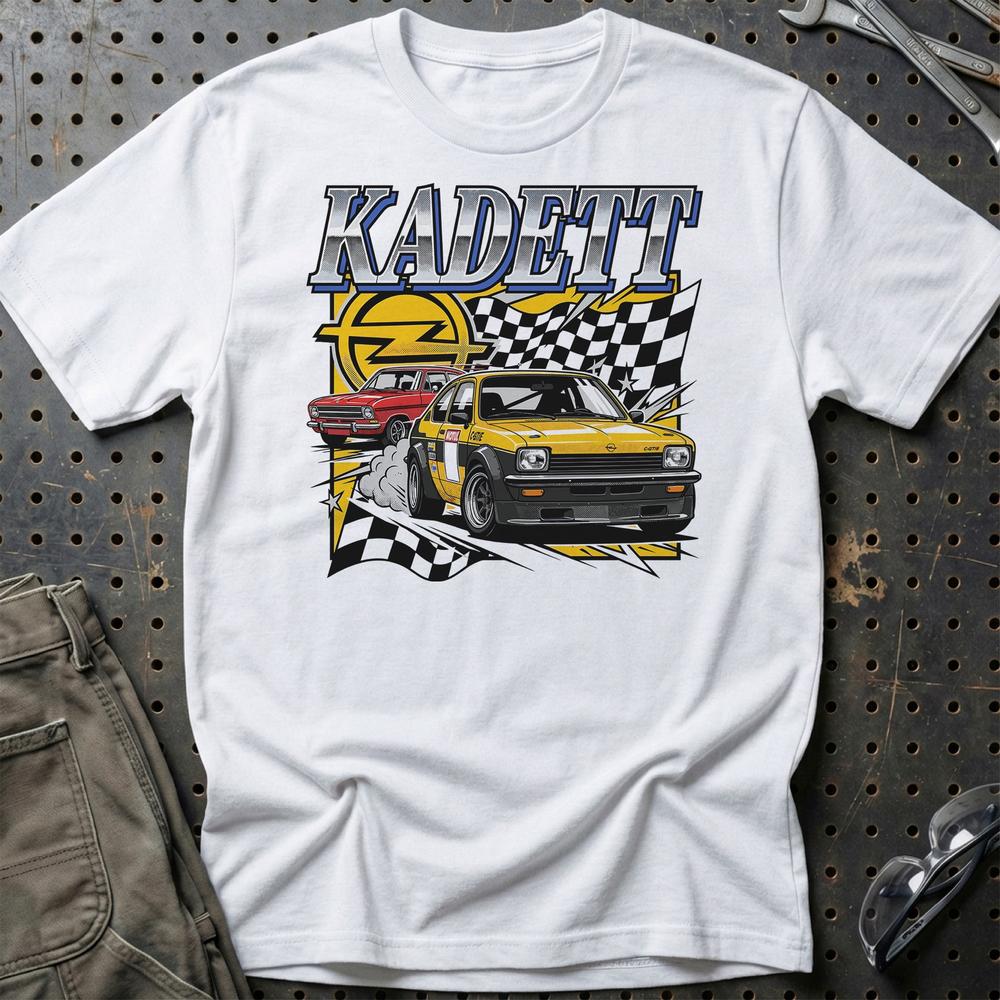 Opel Kadett Classic German Racing Legend - Unisex T-Shirt-Beklædning-Opel-Hvid-S-Garage Culture Shop- garage - man cave - merchandise
