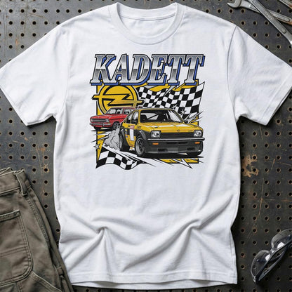 Opel Kadett Classic German Racing Legend - Unisex T-Shirt-Beklædning-Opel-Hvid-S-Garage Culture Shop- garage - man cave - merchandise