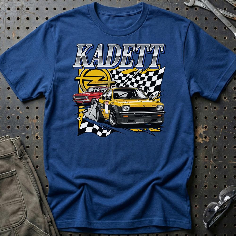 Opel Kadett Classic German Racing Legend - Unisex T-Shirt-Beklædning-Opel-Blå Royal-S-Garage Culture Shop- garage - man cave - merchandise