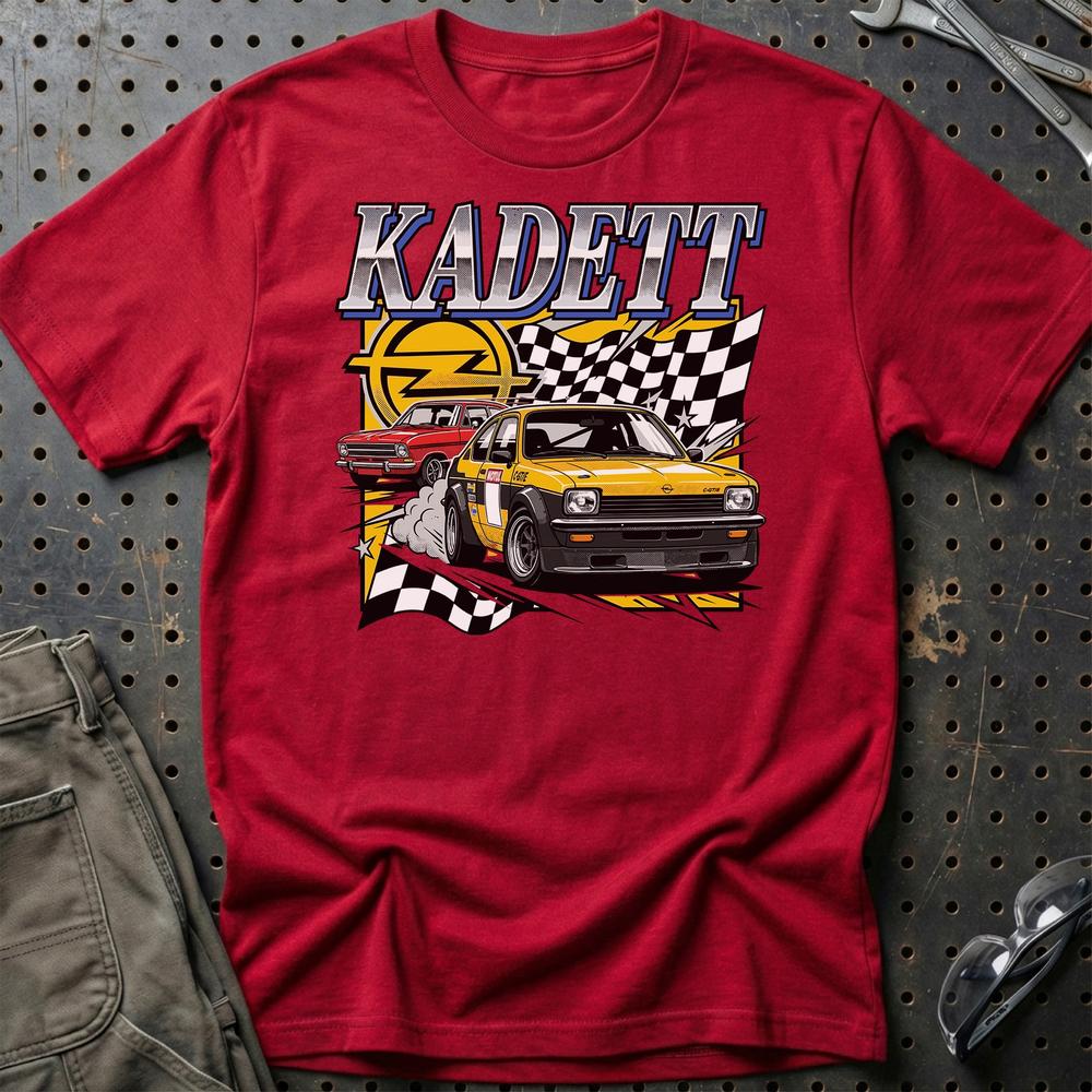 Opel Kadett Classic German Racing Legend - Unisex T-Shirt-Beklædning-Opel-Rød-S-Garage Culture Shop- garage - man cave - merchandise