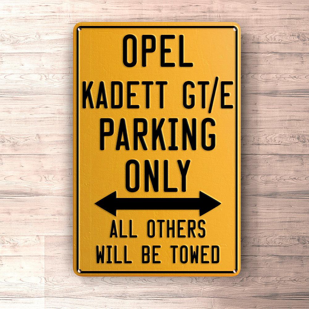 Opel Kadett Gt/E Parking Only Skilte, Musemåtte, Dørmåtte-Parking skilte-Opel-Garage Culture Shop- garage - man cave - merchandise