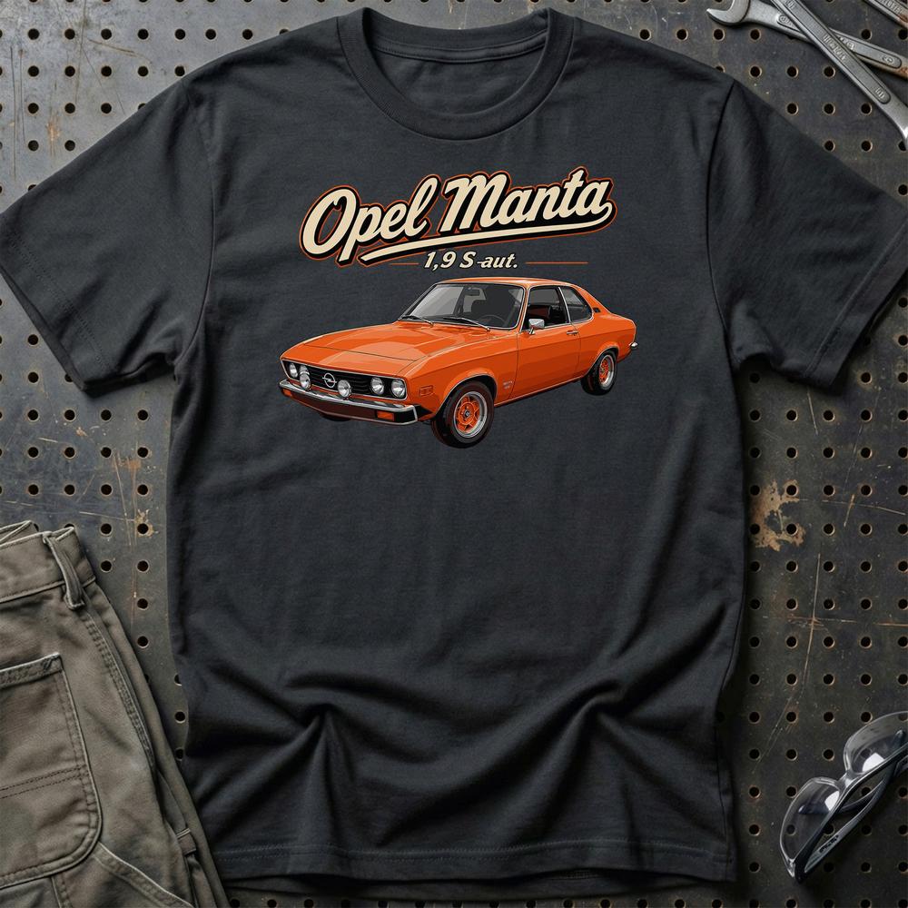 Opel Manta 1,9 T-Shirt-Beklædning-Opel-Sort-S-Garage Culture Shop- garage - man cave - merchandise