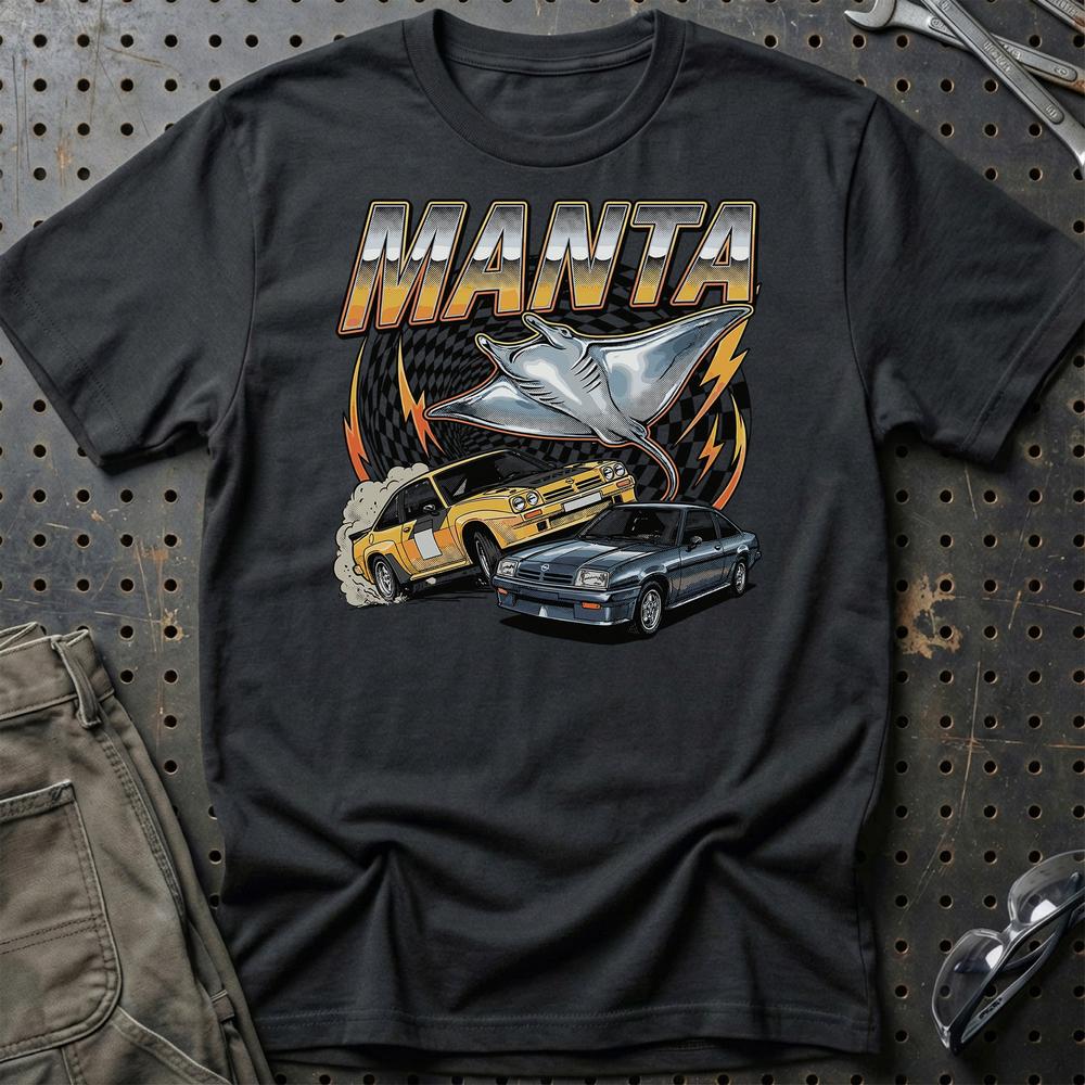 Opel Manta A B Classic German Street Legend - Unisex T-Shirt-Beklædning-Opel-Sort-S-Garage Culture Shop- garage - man cave - merchandise
