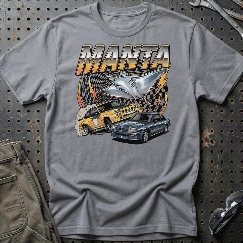 Opel Manta A B Classic German Street Legend - Unisex T-Shirt-Beklædning-Opel-Grå Sport-S-Garage Culture Shop- garage - man cave - merchandise