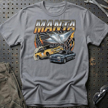Opel Manta A B Classic German Street Legend - Unisex T-Shirt-Beklædning-Opel-Grå Sport-S-Garage Culture Shop- garage - man cave - merchandise