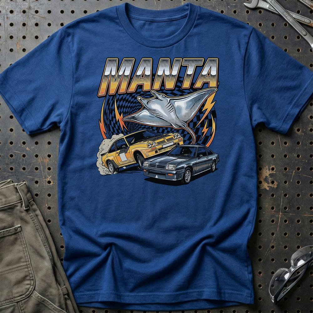 Opel Manta A B Classic German Street Legend - Unisex T-Shirt-Beklædning-Opel-Blå Royal-S-Garage Culture Shop- garage - man cave - merchandise