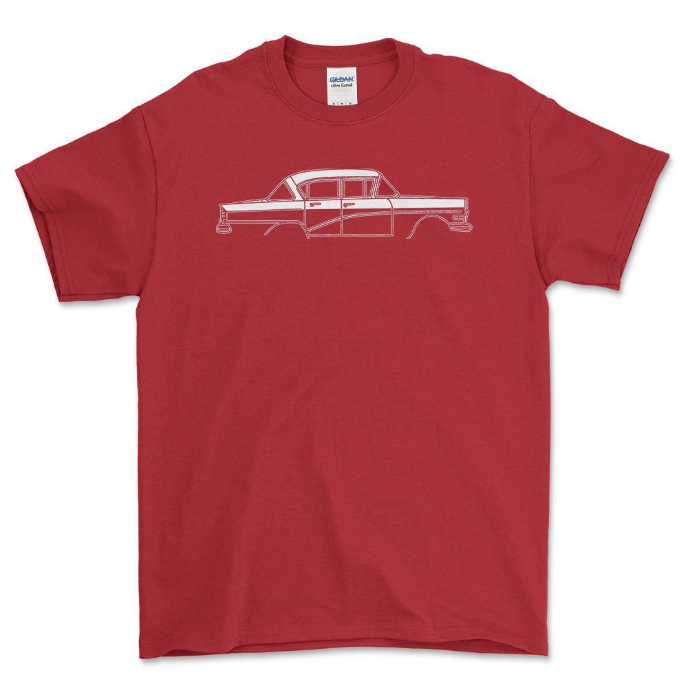 Opel Rekord Olympia P1 1960 Silhuet T-Shirt-Beklædning-Opel-Rød-S-Garage Culture Shop- garage - man cave - merchandise
