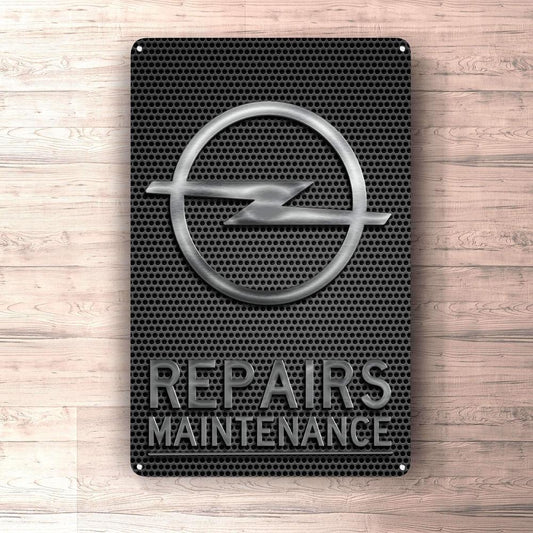 Opel Repairs Maintenance Skilte, Musemåtte, Dørmåtte-Skilte-Opel-Garage Culture Shop- garage - man cave - merchandise