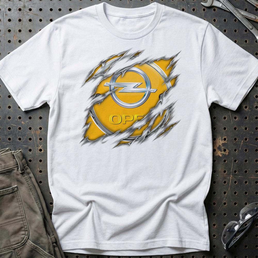 Opel Ripped Unisex T-Shirt , Bomuld-Beklædning-Opel-Hvid-S-Garage Culture Shop- garage - man cave - merchandise