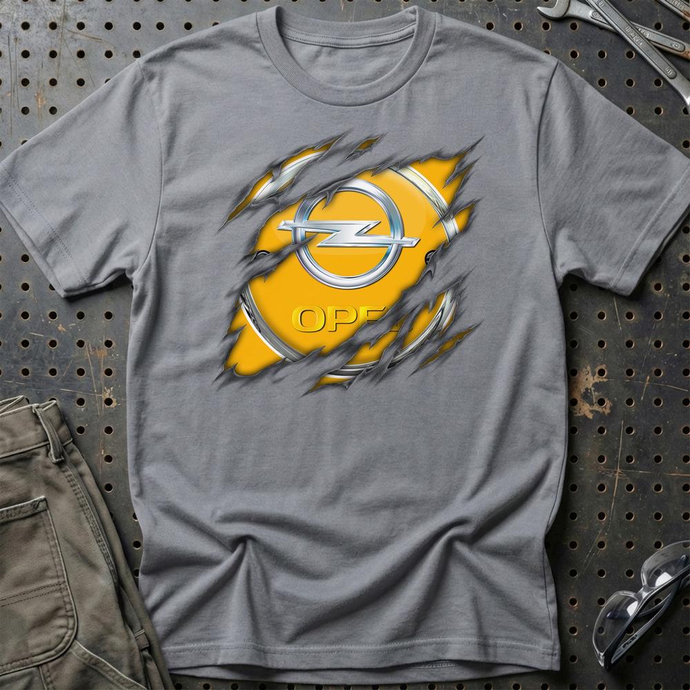 Opel Ripped Unisex T-Shirt , Bomuld-Beklædning-Opel-Grå Sport-S-Garage Culture Shop- garage - man cave - merchandise