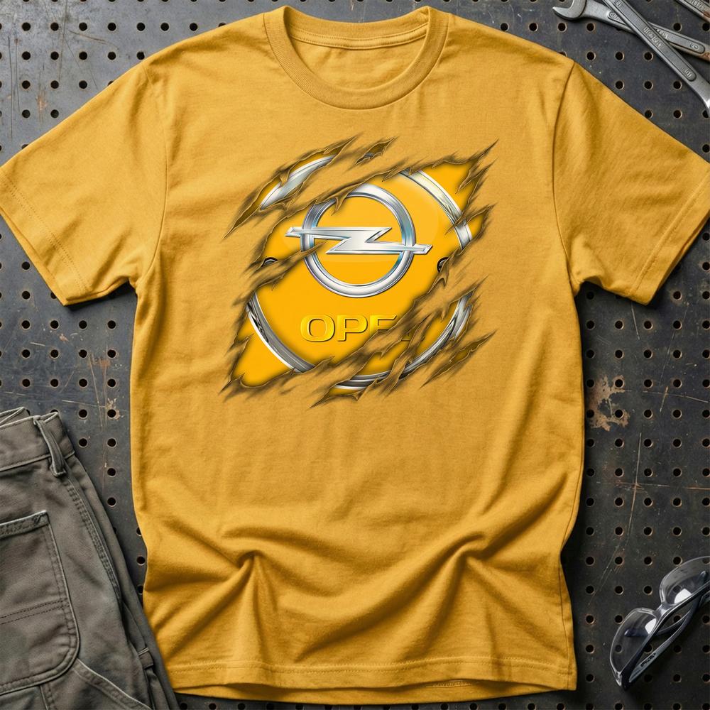 Opel Ripped Unisex T-Shirt , Bomuld-Beklædning-Opel-Guld-S-Garage Culture Shop- garage - man cave - merchandise