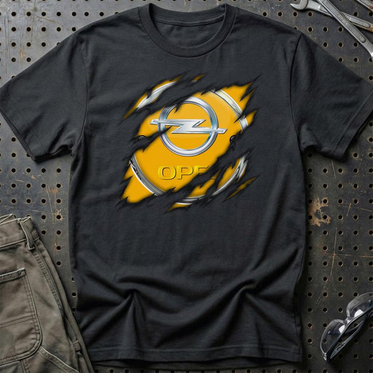 Opel Ripped Unisex T-Shirt , Bomuld-Beklædning-Opel-Sort-S-Garage Culture Shop- garage - man cave - merchandise