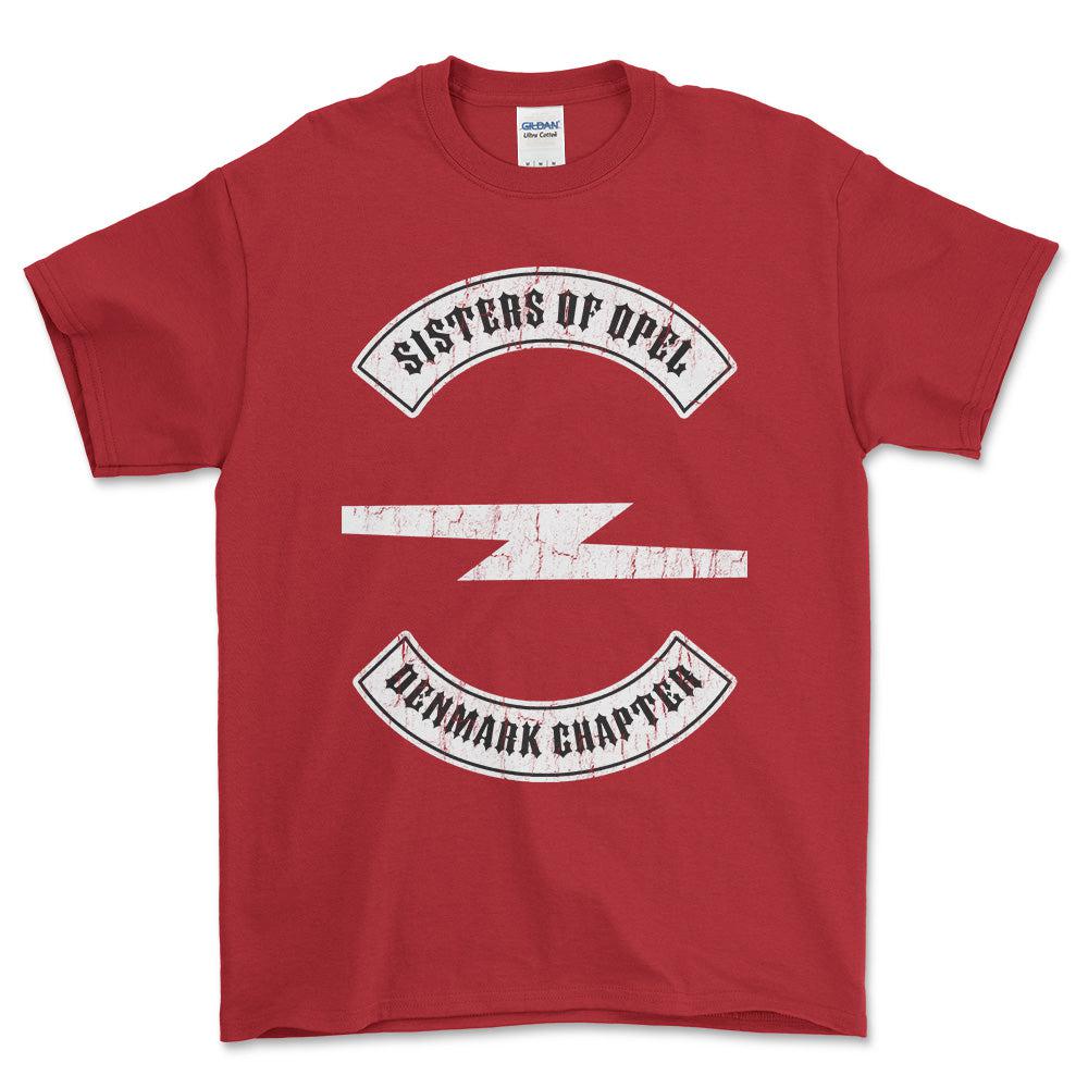 Opel Sisters Of Opel Denmark Chapter T-Shirt-Beklædning-Opel-Rød-S-Garage Culture Shop- garage - man cave - merchandise