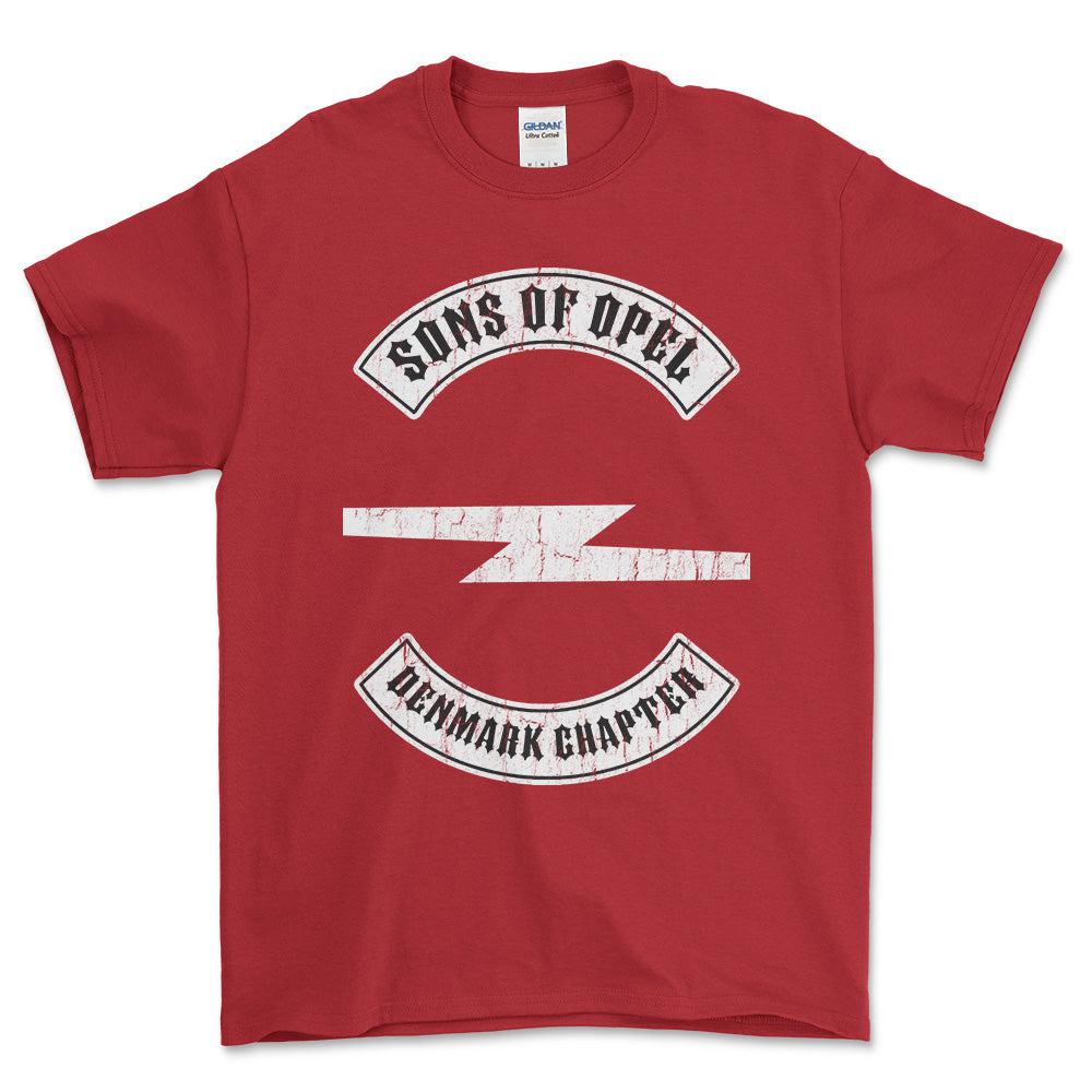 Opel Sons Of Opel Denmark Chapter T-Shirt-Beklædning-Opel-Rød-S-Garage Culture Shop- garage - man cave - merchandise