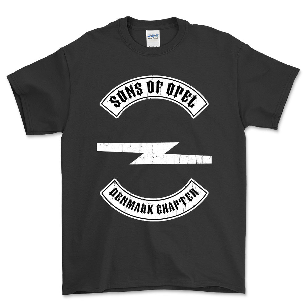 Opel Sons Of Opel Denmark Chapter T-Shirt-Beklædning-Opel-Sort-S-Garage Culture Shop- garage - man cave - merchandise