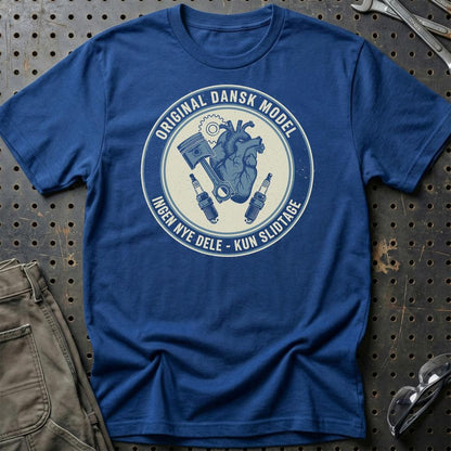 Original Dansk Model – Ingen Nye Dele, Kun Slitage - Unisex T-Shirt , Bomuld-Beklædning-Garage Culture-Blå Royal-S-Garage Culture Shop- garage - man cave - merchandise