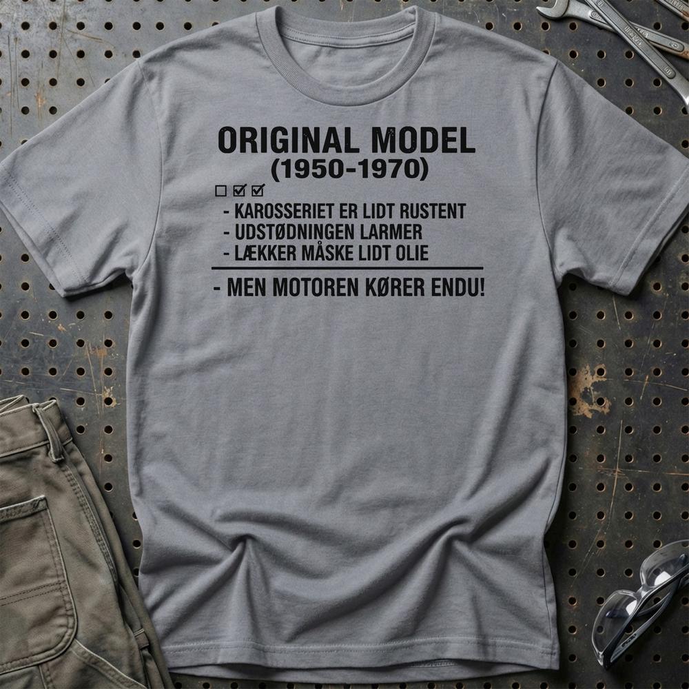 Original Model – Gammel Men Driftssikker - Unisex T-Shirt , Bomuld-Beklædning-Garage Culture-Grå Sport-S-Garage Culture Shop- garage - man cave - merchandise