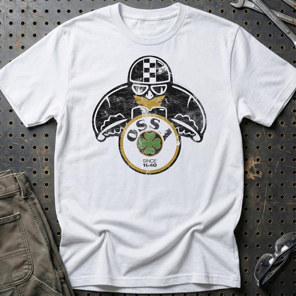 Ossa Biker Vintage Style T-Shirt-Beklædning-Ossa-Hvid-S-Garage Culture Shop- garage - man cave - merchandise