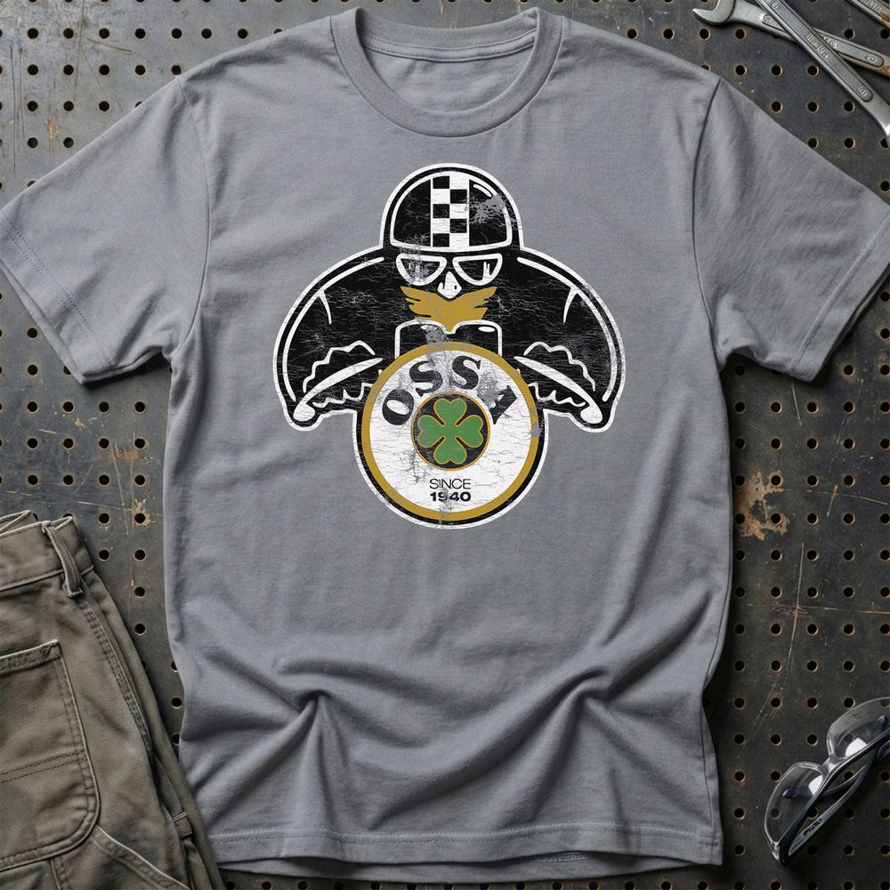 Ossa Biker Vintage Style T-Shirt-Beklædning-Ossa-Grå Sport-S-Garage Culture Shop- garage - man cave - merchandise