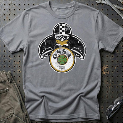 Ossa Biker Vintage Style Unisex T-Shirt , Bomuld-Beklædning-Ossa-Grå Sport-S-Garage Culture Shop- garage - man cave - merchandise