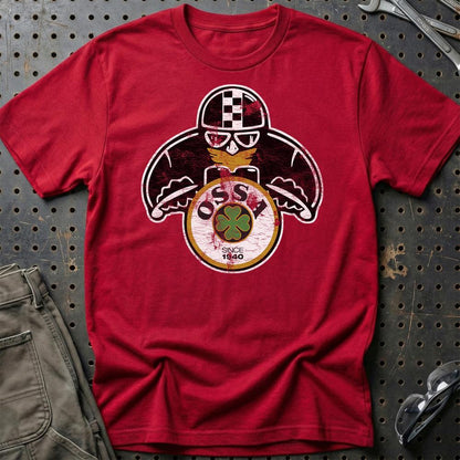 Ossa Biker Vintage Style Unisex T-Shirt , Bomuld-Beklædning-Ossa-Rød-S-Garage Culture Shop- garage - man cave - merchandise