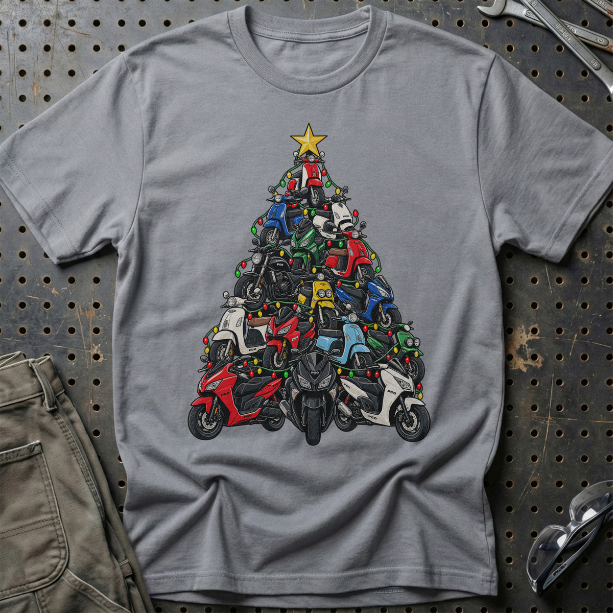 PGO Juletræ T-Shirt-Beklædning-PGO-Grå Sport-S-Garage Culture Shop- garage - man cave - merchandise
