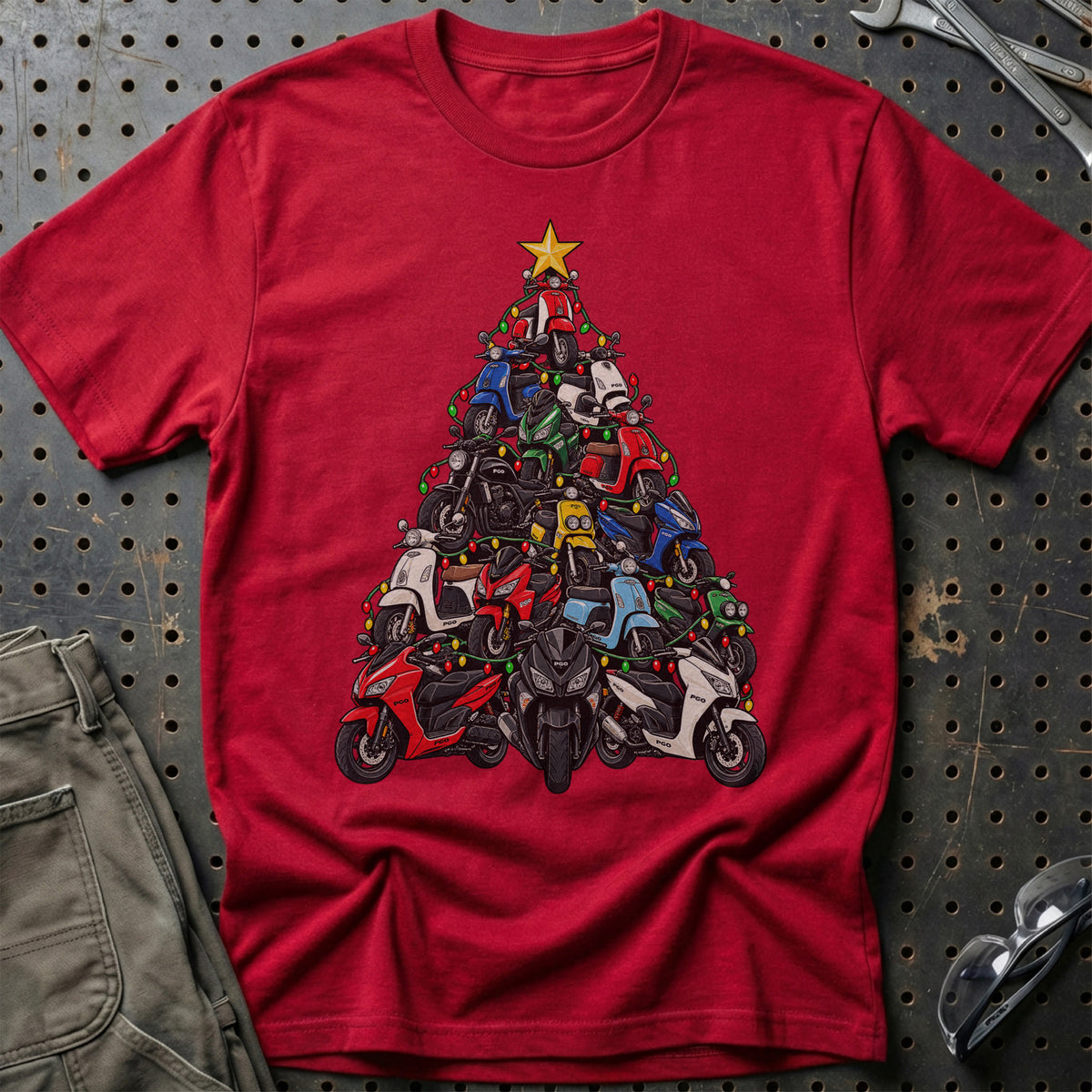 PGO Juletræ T-Shirt-Beklædning-PGO-Rød-S-Garage Culture Shop- garage - man cave - merchandise